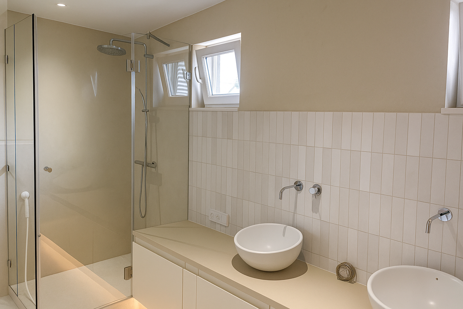 матовый микроцемент в ванной комнате душевой